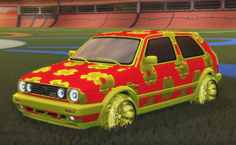 Rocket league Volkswagen Golf GTI Saffron design with Torque TX:Inverted,Xtra