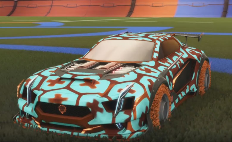 Rocket league Maverick GXT Burnt Sienna design with Green Machine,Xtra