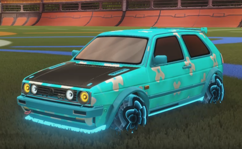 Rocket league Volkswagen Golf GTI RLE Sky Blue design with Starcade,Xtra