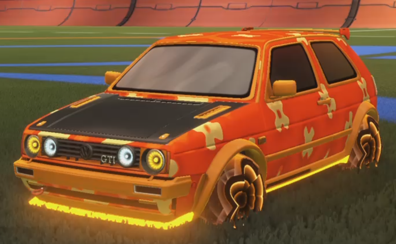 Rocket league Volkswagen Golf GTI RLE Orange design with Starcade,Xtra