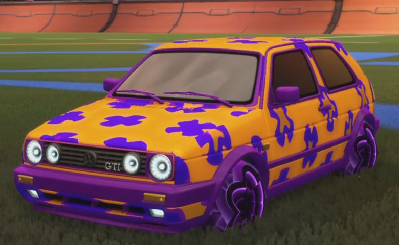 Rocket league Volkswagen Golf GTI Purple design with Starcade,Xtra