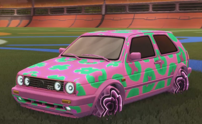 Rocket league Volkswagen Golf GTI Pink design with Starcade,Xtra