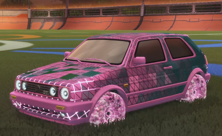 Rocket league Volkswagen Golf GTI Pink design with School'd,Trigon