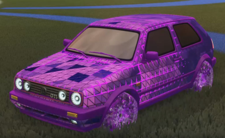 Rocket league Volkswagen Golf GTI Purple design with School'd,Trigon