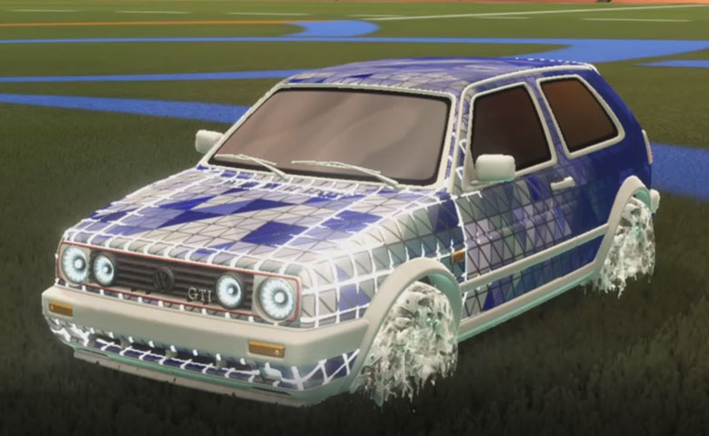 Rocket league Volkswagen Golf GTI Titanium White design with School'd,Trigon