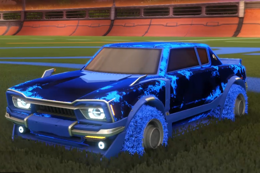 Rocket league Dingo Cobalt design with Green Machine,Fire God