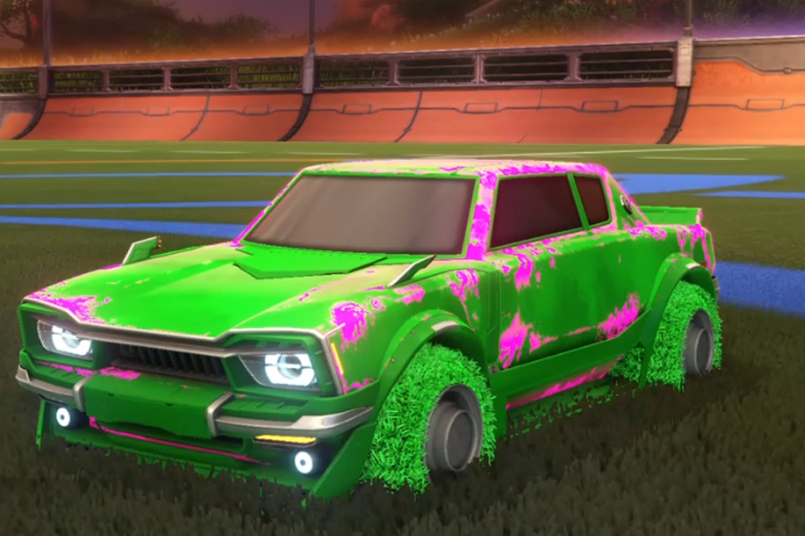 Rocket league Dingo Forest Green design with Green Machine,Fire God