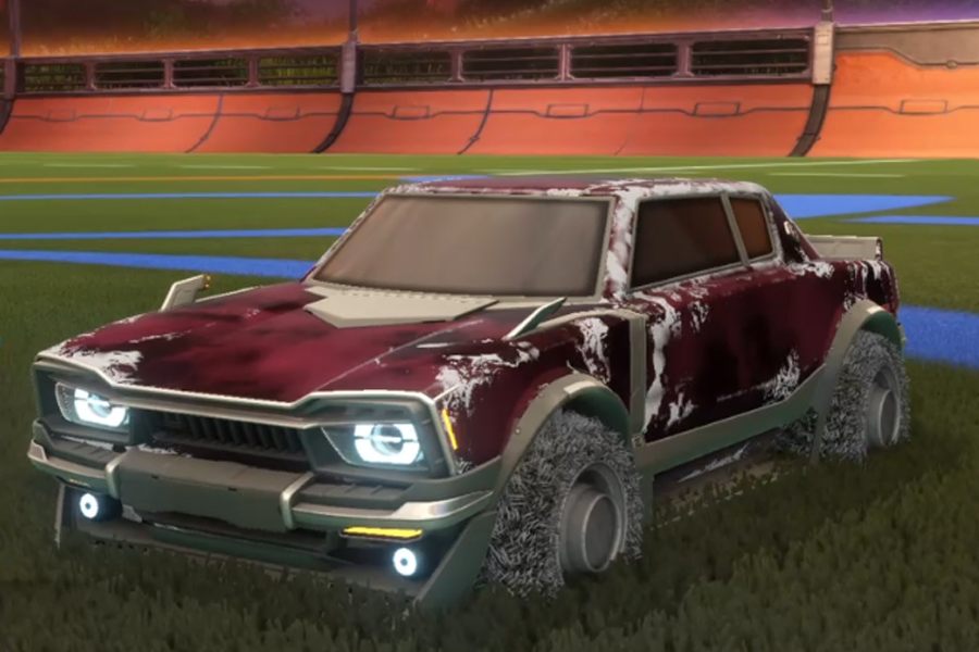 Rocket league Dingo Grey design with Green Machine,Fire God