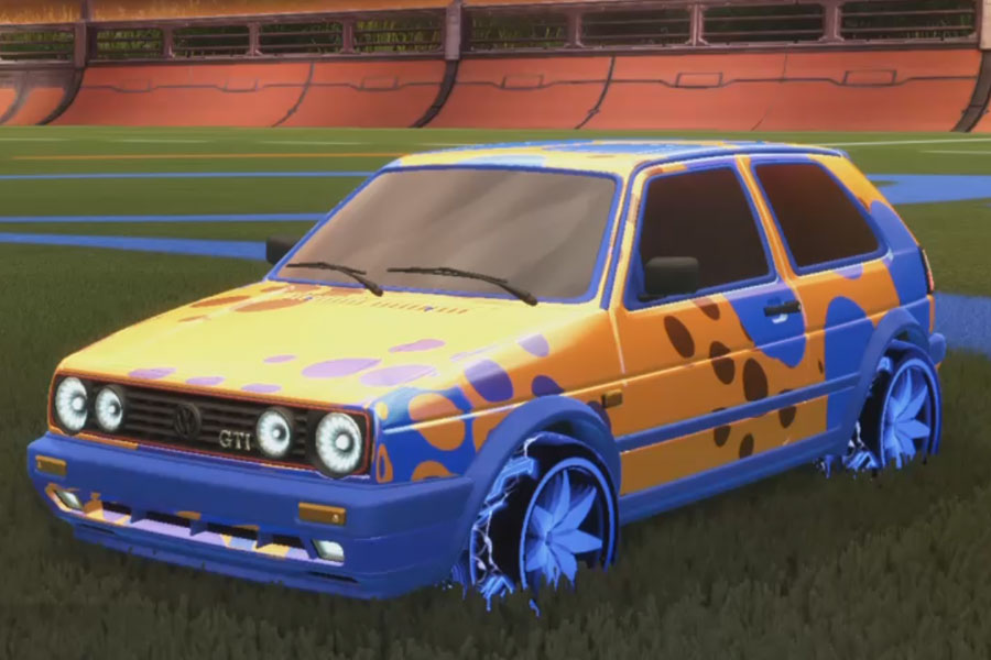 Rocket league Volkswagen Golf Gti Cobalt design with Floret:Infinite,Spotdrop