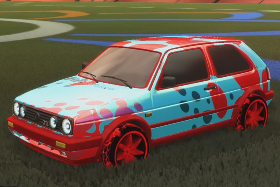 Rocket league Volkswagen Golf Gti Crimson design with Floret:Infinite,Spotdrop