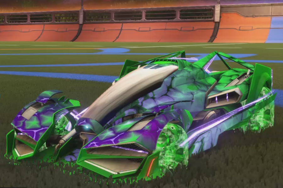 Rocket league Artemis Gxt Forest Green design with School’d,Chameleon