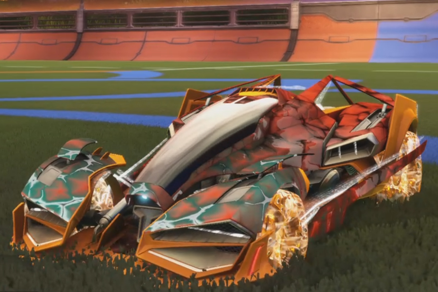 Rocket league Artemis Gxt Orange design with School’d,Chameleon