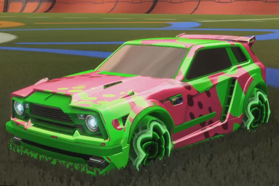 Rocket league Fennec Forest Green design with Starcade,Spotdrop